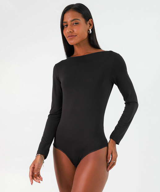 Body Feminino Manga Longa Marisa Preto 