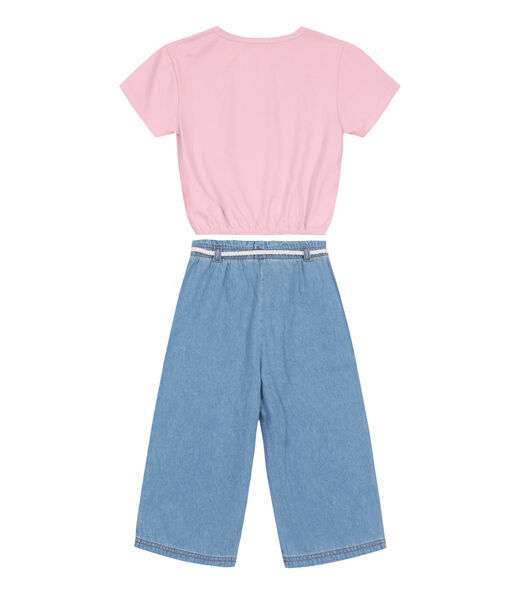 Conjunto Infantil Blusa E Pantacourt Trick Nick Rosa