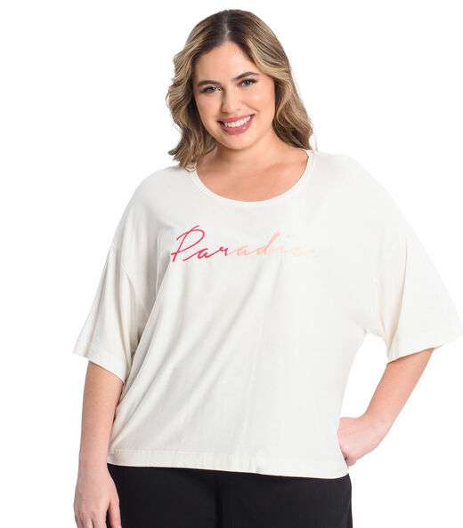 Blusa Feminina Plus Size Secret Glam Bege