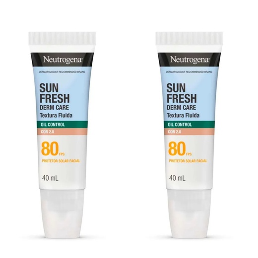 Image_Kit com 2 Unidades de Protetor Solar Sun Fresh Derm Care Oil Control FPS 80 Cor