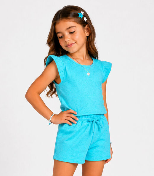 Image_Conjunto Feminino Infantil Blusa E Short Select Azul