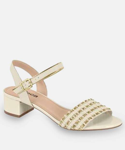 Image_Sandália Feminina Salto Grosso Moleca Off White