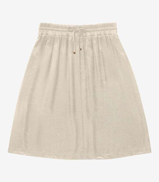 Saia Midi Plus Size Secret Glam Bege