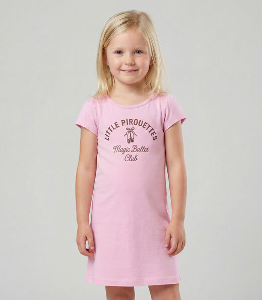 Image_Vestido Infantil Manga Curta Estampado Select Rosa