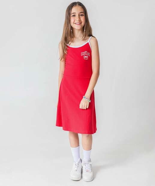 Image_Vestido Juvenil Alças Finas Marisa 10 a 16 Vermelho