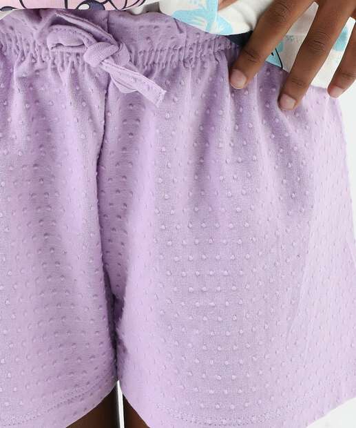 Short Infantil Clochard Textura Marisa Tam 4 a 10 Lilás