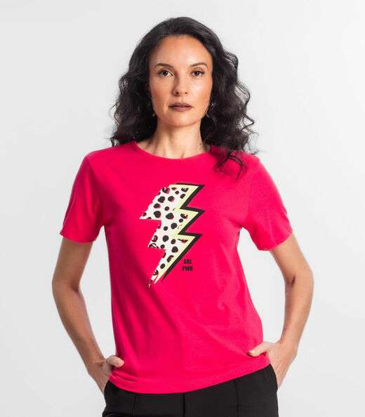 T-shirt Feminina Estampada Select Rosa