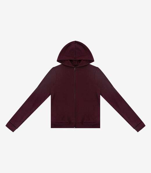 Jaqueta Peluciada com Capuz em Moletom Rovitex Vermelho