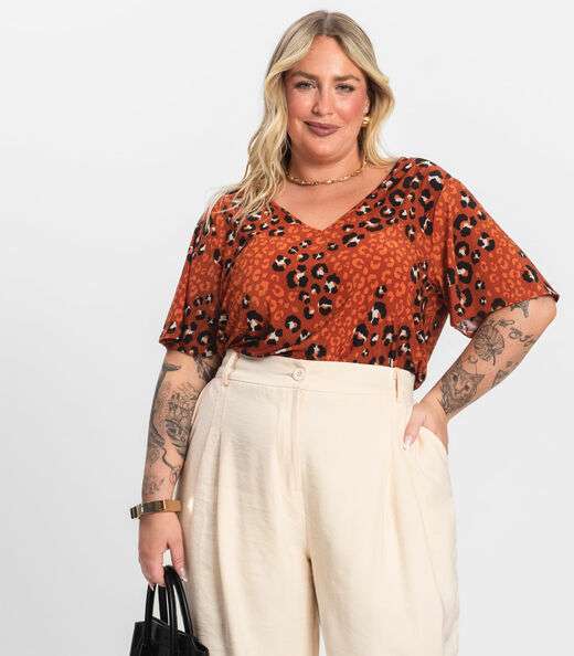 Image_Blusa Feminina Plus Size Infinita Cor Laranja