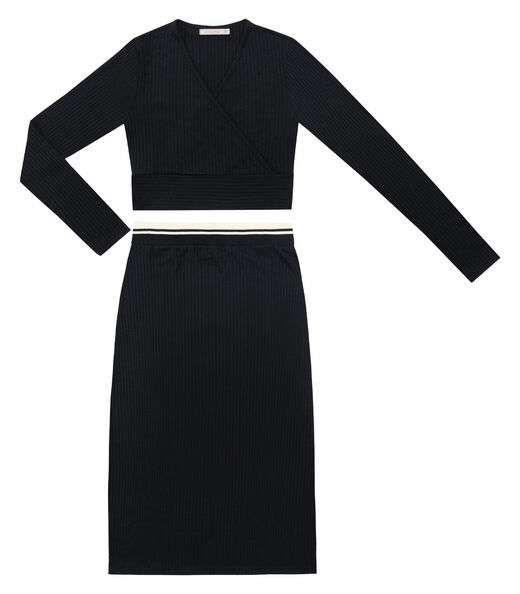 Conjunto Feminino Blusa Com Saia Endless Preto