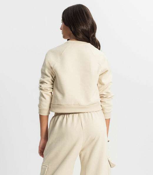 Blusão Juvenil Feminino Em Moletom Minty Bege