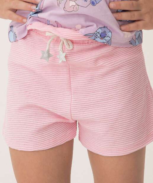 Short Infantil Clochard Textura Tam 4 a 10