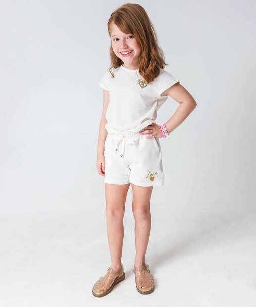 Image_Short Infantil Textura Estampa Foil Marisa Tam 4 a 10 Off White