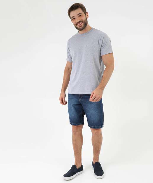 Image_Bermuda Masculina Jeans Reta Bolsos Azul