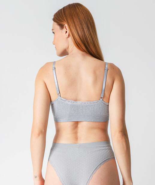 Sutiã Top Sem Costura Com Bojo Removível Renda Marisa