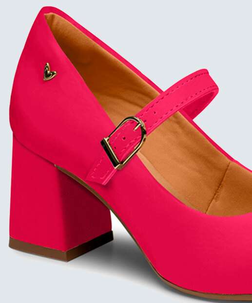 Scarpin Feminino Salto Grosso Textura Mississipi