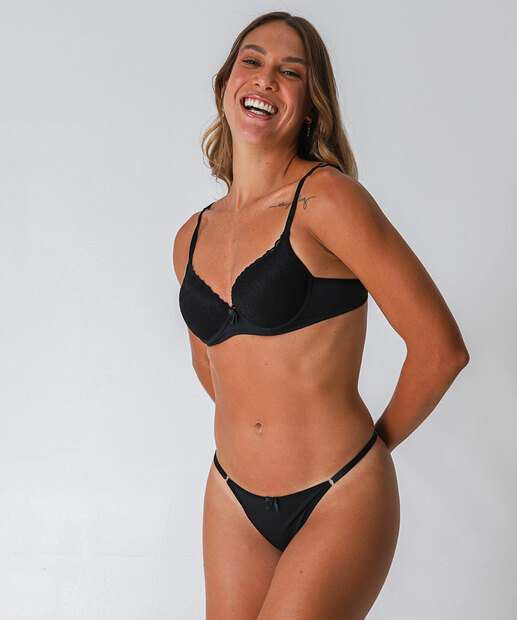 Sutiã de Renda Com Base E Bojo Marisa Preto