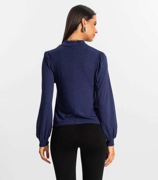 Blusa Manga Longa Feminina Rovitex Azul