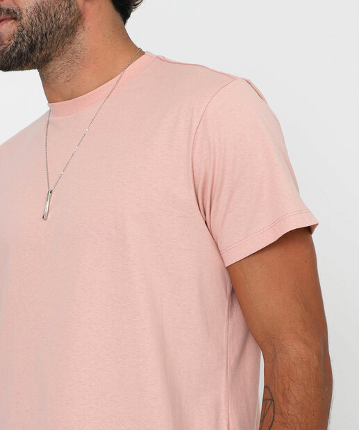 Camiseta Masculina Lisa Manga Curta Marisa Rosa