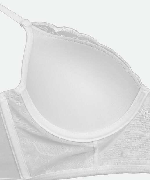 Sutiã Bra Top Tule Bordado Com Bojo Marisa