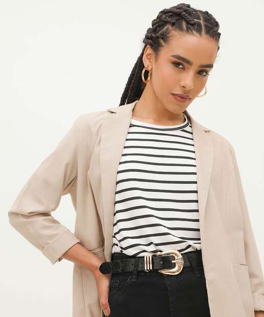 Cinto Feminino Fivela Textura Marisa Preto