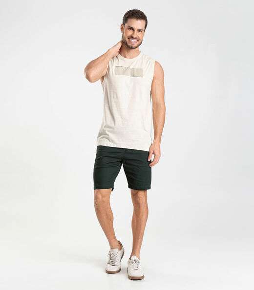 Regata Meia Malha Masculina Diametro Bege