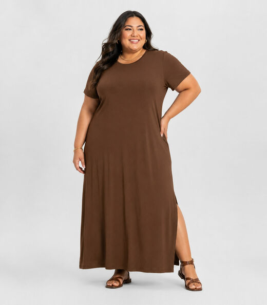 Image_Vestido Feminino Midi Plus Size Infinita Cor Marrom