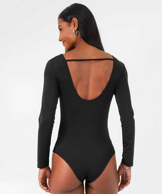Body Feminino Manga Longa Marisa Preto 