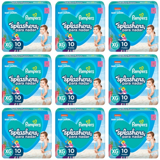 Image_Kit 9 Fraldas Pampers Splashers G/Xg c/10 Unidades cada