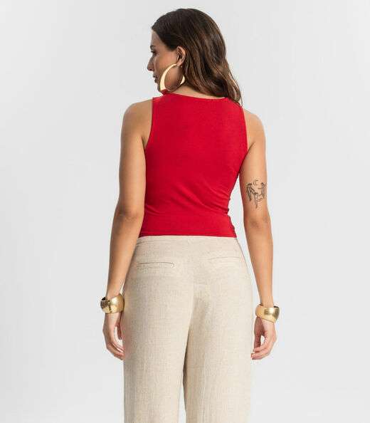 Regata De Viscotorcion Básica Feminina Endless Vermelho