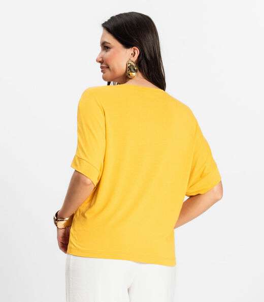 Blusa Feminina em Viscotorcion Rovitex Amarelo