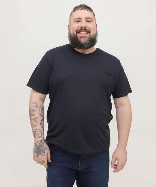 Camiseta Plus Size Masculina Textura Manga Curta MR
