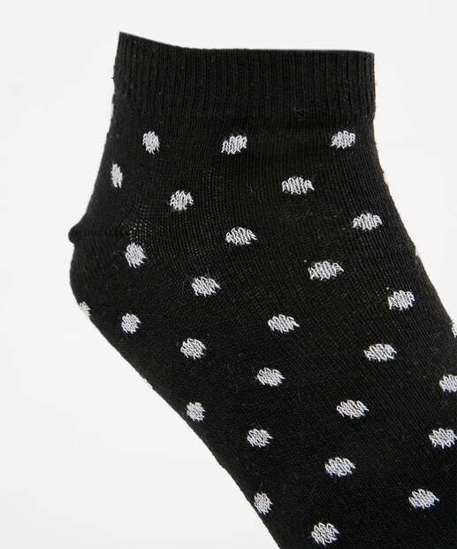 Kit 3 Pares Meias Cano Curto Feminina Estampa Poá 