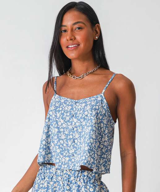 Image_Blusa Feminina Cropped Flores Alças Finas Marisa