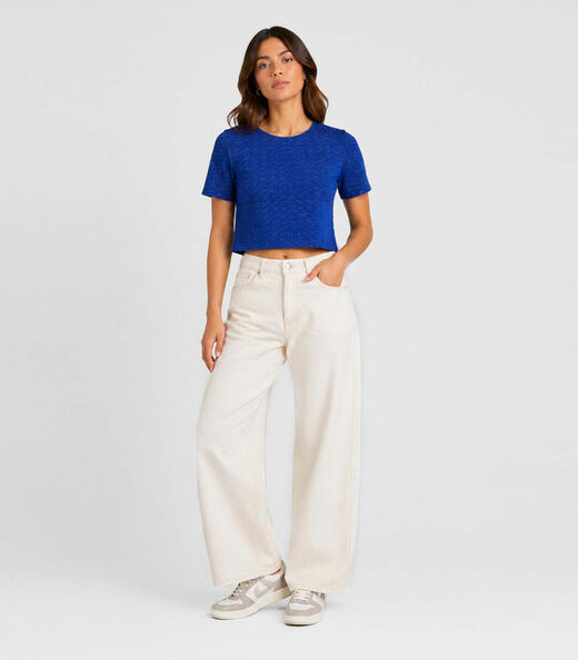 Blusa Feminina Em Tecido Sideral Infinita Cor Azul