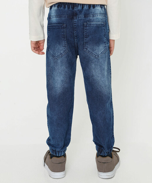 Calça Infantil Jeans Jogger Bolso Tam 4 a 8 Azul
