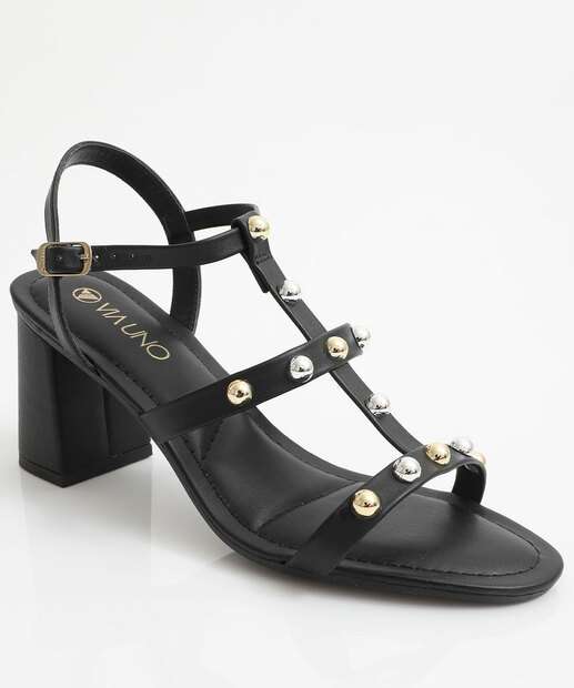 Image_Sandália Salto Grosso Feminina Via Uno Preto