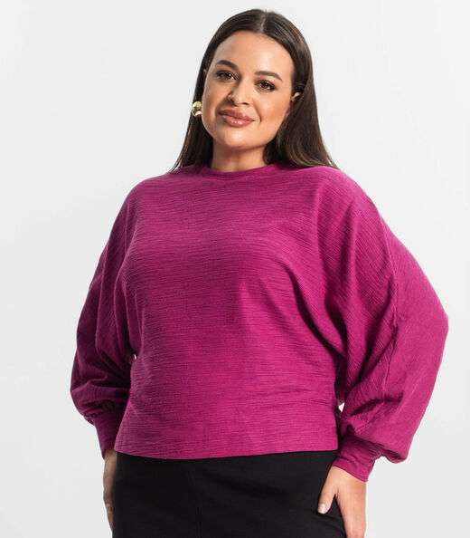 Blusão Feminino Plus Size Secret Glam Roxo