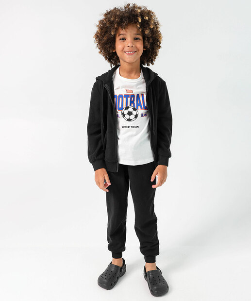 Image_Conjunto Infantil Fleece Capuz Marisa Tam 4 a 10 Preto