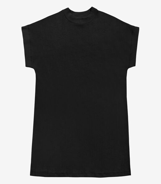 Vestido Feminino Curto Meia Malha Preto