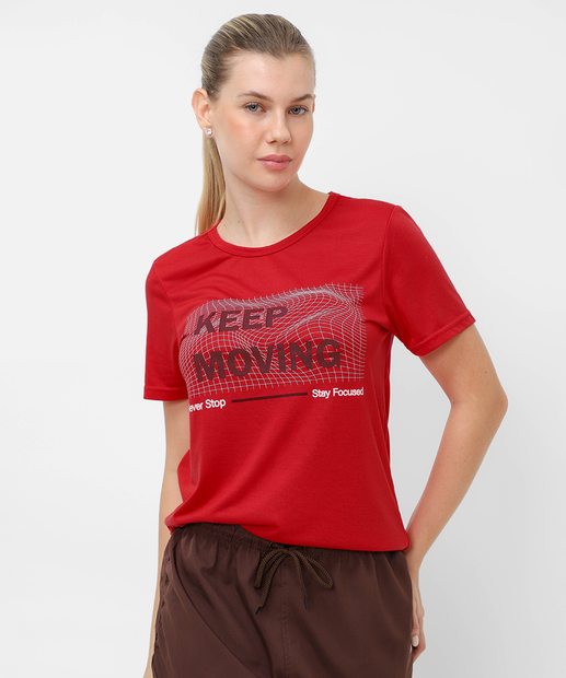 Image_Blusa Feminina Fitness Estampada Marisa Vermelho