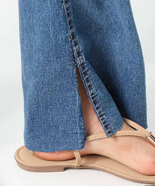 Calça Jeans Flare Feminina Fenda