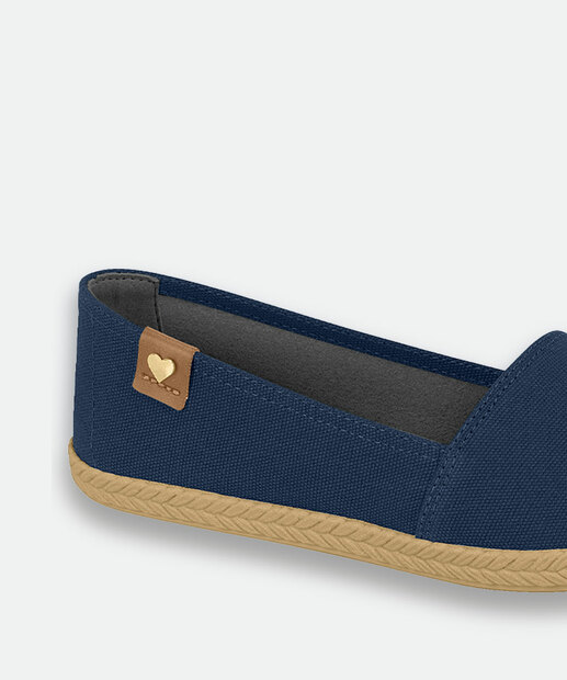 Alpargata Feminina Nobuck Bico Redondo Moleca Azul