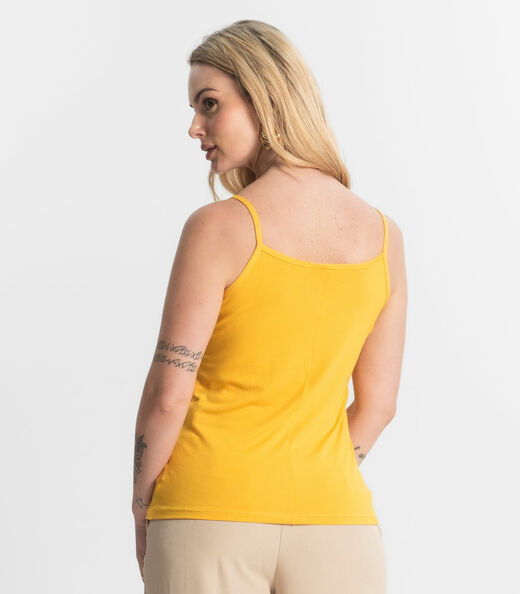Blusa Feminina de Alças Básica Rovitex Amarelo