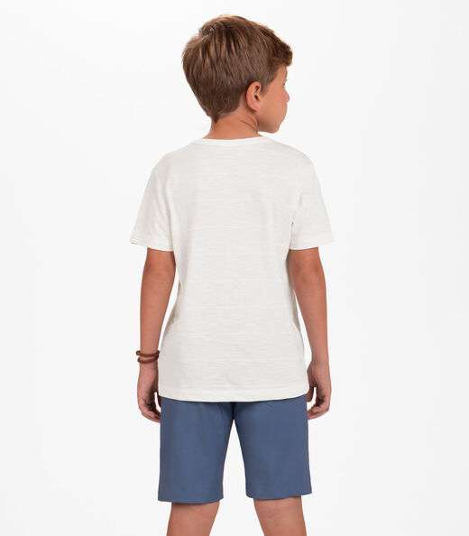 Conjunto Camiseta com Bermuda Menino Trick Nick Bege