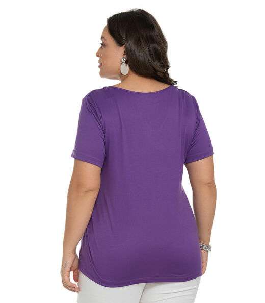 Blusa Feminina Plus Size Franzida Secret Glam Roxo
