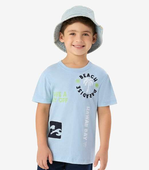 Conjunto Infantil Camiseta com Bermuda Rovi Kids Azul