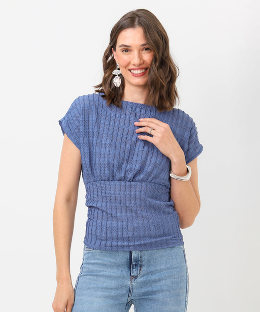 Image_Blusa Feminina Crinkle Manga Curta Marisa Azul