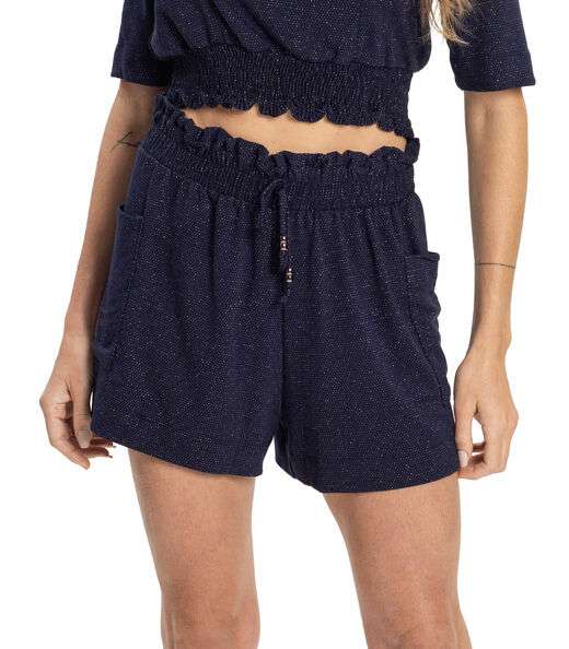 Conjunto Blusa Com Shorts Molecotton Lurex Endless Azul