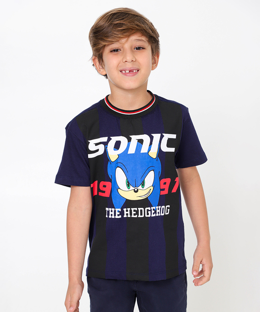 Image_Camiseta Infantil Estampa Listrada Sonic Tam 4 a 10 Azul